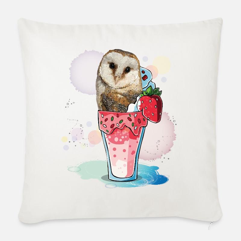Eule - Sofakissen mit Füllung 45 x 45 cm - Naturweiß 
