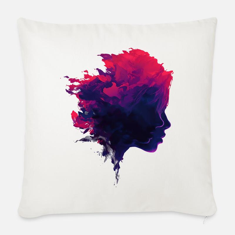Crimson_Flow_Profile - Sofakissen mit Füllung 45 x 45 cm - Naturweiß 