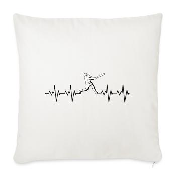 HEARTBEAT BASEBALL II - Design pour les fans de baseball ! - Coussin et housse de 45 x 45 cm - blanc nature - Devant