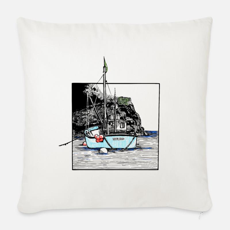 Bateau - Coussin et housse de 45 x 45 cm - blanc nature