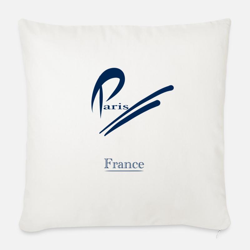 Paris Design - Blau - Sofakissen mit Füllung 45 x 45 cm - Naturweiß 