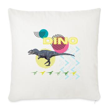 Dino - T-Rex - Sofa pillow with filling 45cm x 45cm - natural white - Front