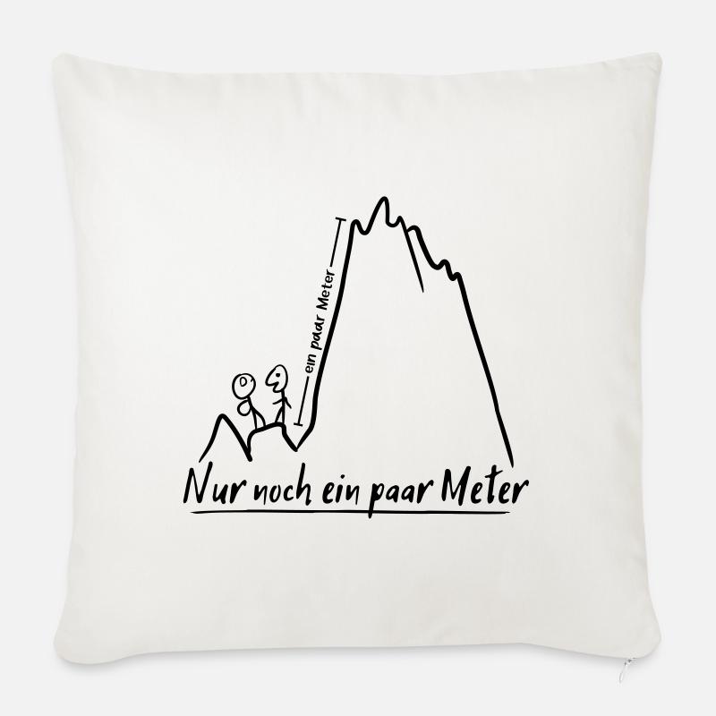 Berge, Bergsteiger - Nur noch ein paar Meter - Sofakissen mit Füllung 45 x 45 cm - Naturweiß 