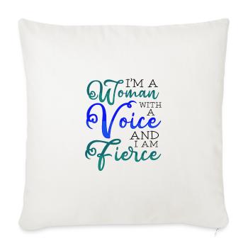 Feministische Geschenkfrau mit einer Stimme Heftiger Feminismus - Sofakissen mit Füllung 45 x 45 cm - Naturweiß  - Vorne