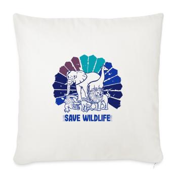 Save Wildlife Geschenke Vintage Wild Animals Go Green - Sofakissen mit Füllung 45 x 45 cm - Naturweiß  - Vorne