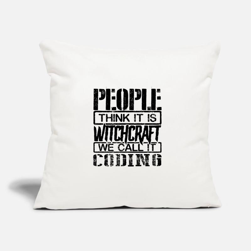 Coder Gift Les gens pensent que c’est de la sorcellerie nous l’appelons Coussin et housse de 45 x 45 cm