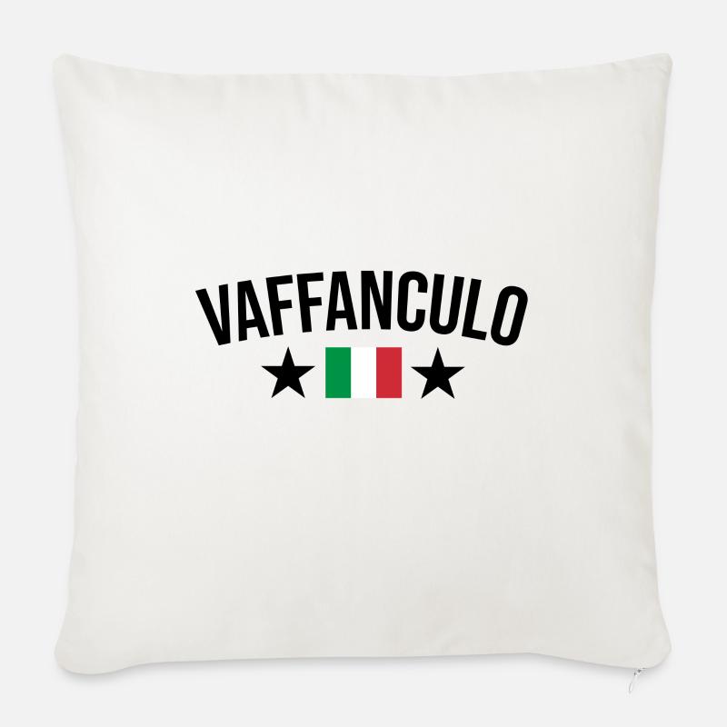 Vaffanculo en italien - Coussin et housse de 45 x 45 cm - blanc nature