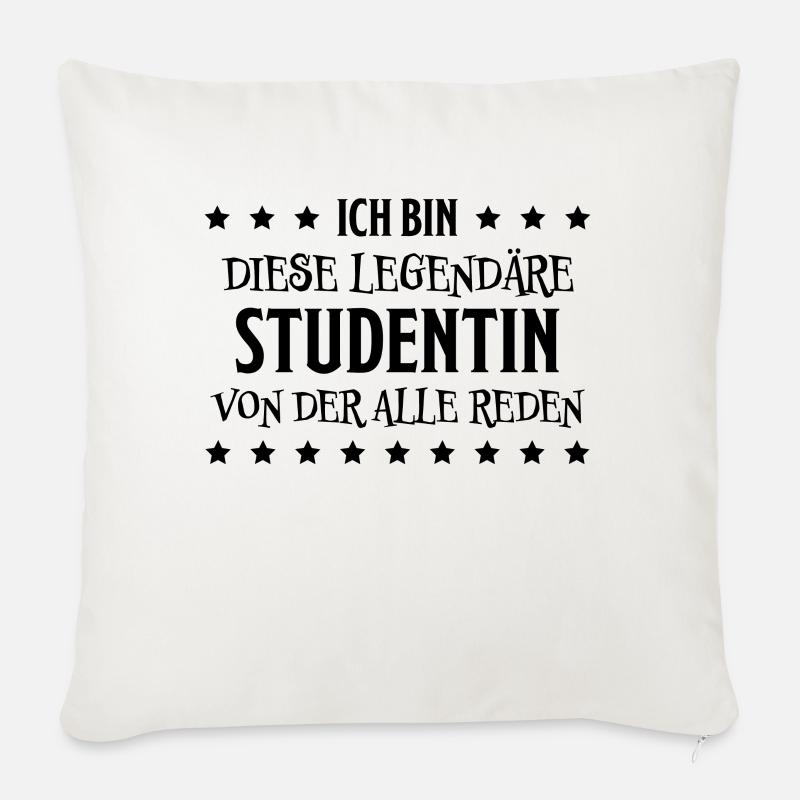 Studentin Spruch Universität Studentin Geschenk - Sofakissen mit Füllung 45 x 45 cm - Naturweiß 
