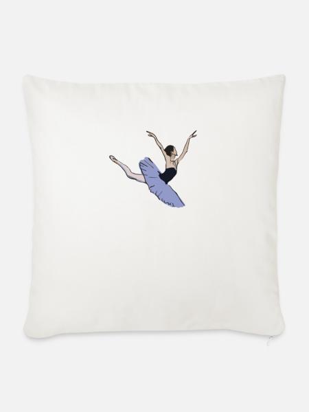 schwebende elegante Ballerina - Sofakissen mit Füllung 45 x 45 cm - Naturweiß 