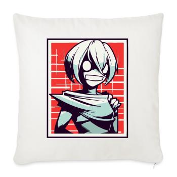 Style d’anime de dessin animé : Zombie Ghoul Girl - Coussin et housse de 45 x 45 cm - blanc nature - Devant