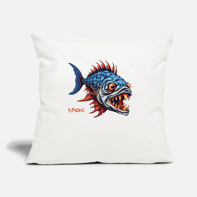 Hunter Predator Fish Cartoon Sofa pillow with filling 45cm x 45cm