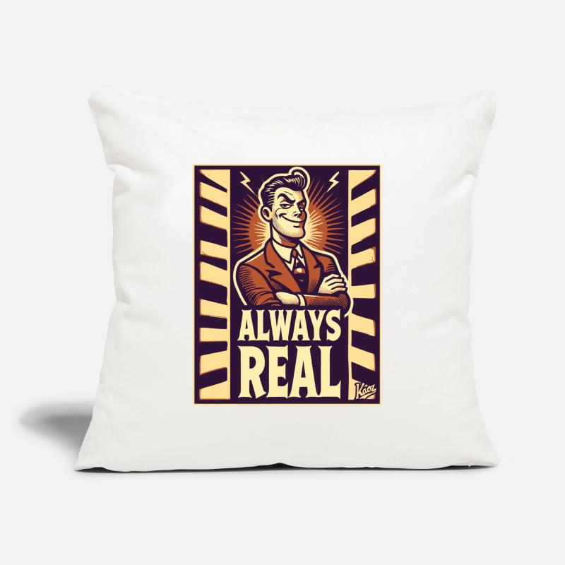 Cooler Retro-Typ – Immer echt Sofakissen mit Füllung 45 x 45 cm