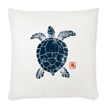 Schildkrote mit Kanji Stempel - Sofakissen mit Füllung 45 x 45 cm - Naturweiß  - Vorne