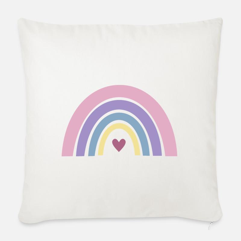 Regenbogen - Sofakissen mit Füllung 45 x 45 cm - Naturweiß 