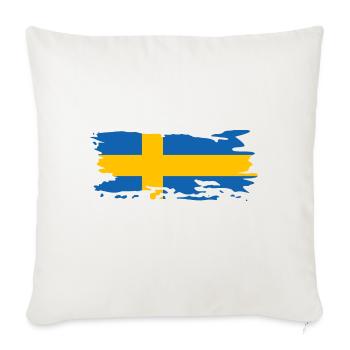 Drapeau Suède Scandinavie - Coussin et housse de 45 x 45 cm - blanc nature - Devant