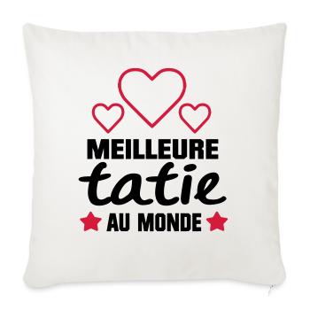 MEILLEURE tatie,citation,cadeau pour tata - Coussin et housse de 45 x 45 cm - blanc nature - Devant