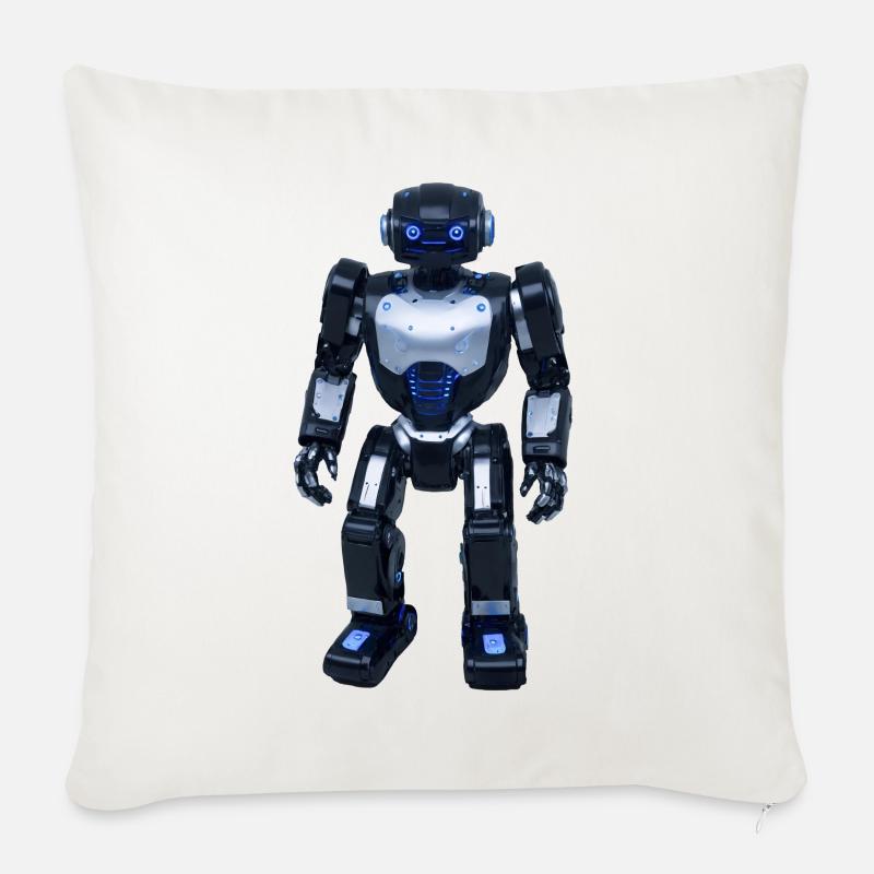 Roboter - Sofakissen mit Füllung 45 x 45 cm - Naturweiß
