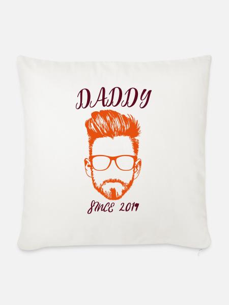 DADDY - since 2019! - Sofakissen mit Füllung 45 x 45 cm - Naturweiß 