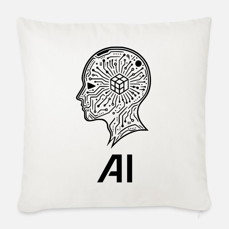 künstliche Intelligenz - Sofakissen mit Füllung 45 x 45 cm - Naturweiß 