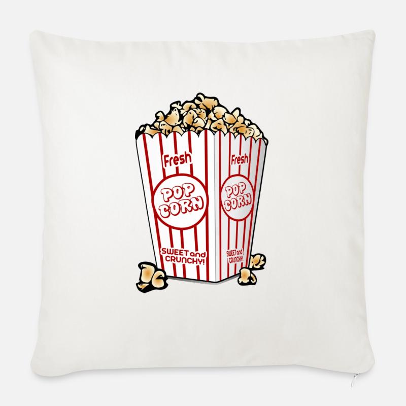 Popcorn. Geschenkidee - Sofakissen mit Füllung 45 x 45 cm - Naturweiß 