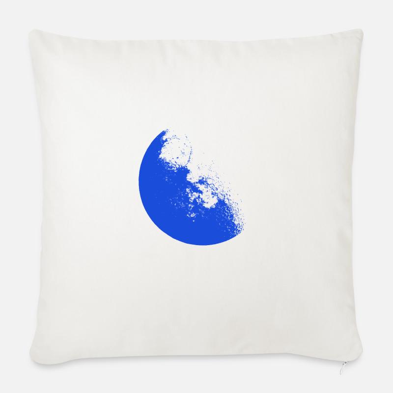 Bleu Lune - Coussin et housse de 45 x 45 cm - blanc nature