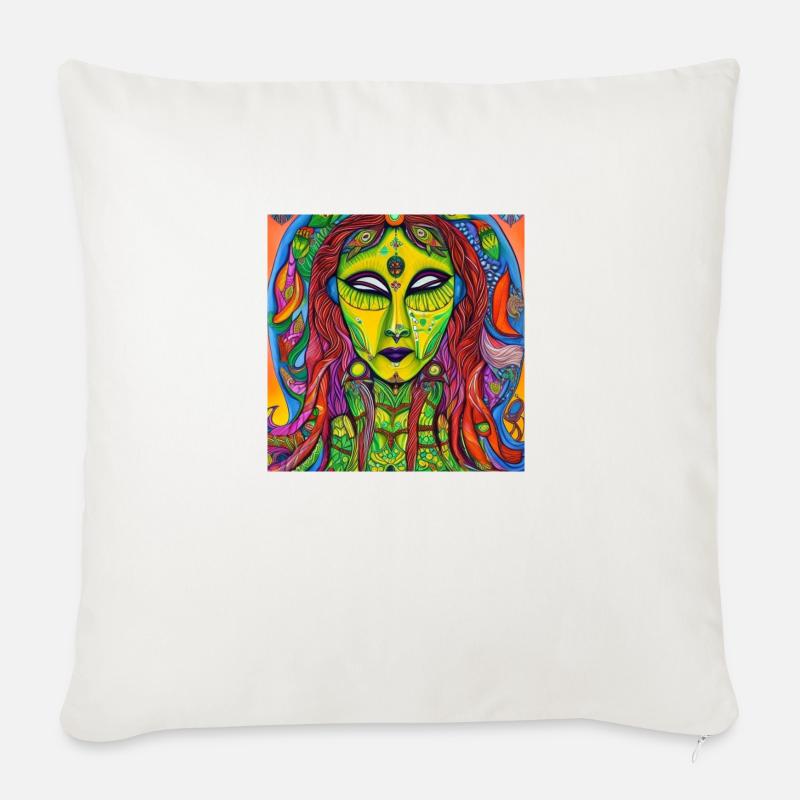 Ayahuasca Tee - Sofakissen mit Füllung 45 x 45 cm - Naturweiß 