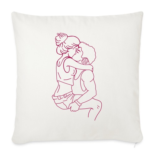 couple in love kissing kb2 - Cuscino da divano 45 x 45 cm con riempimento