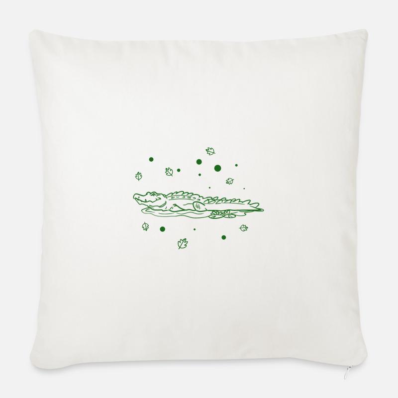 Krokodil - Sofakissen mit Füllung 45 x 45 cm - Naturweiß 