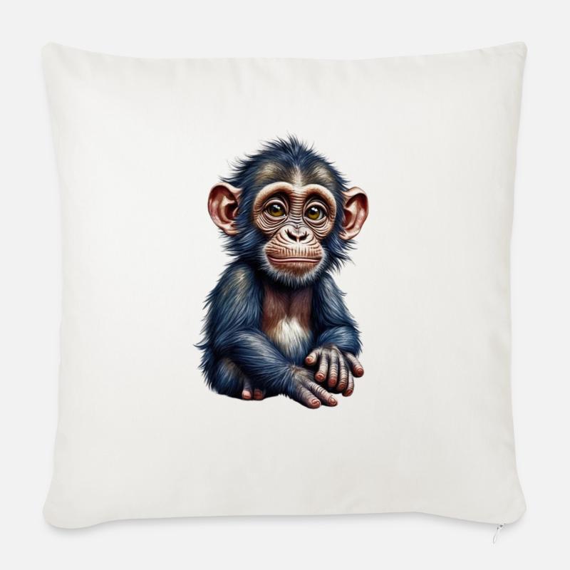 Affe Affe - Sofakissen mit Füllung 45 x 45 cm - Naturweiß 
