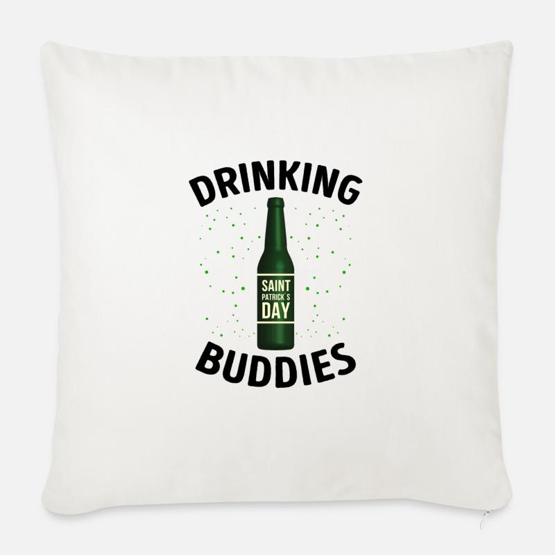 Fête des copains de boisson Saint-Patrick - Coussin et housse de 45 x 45 cm - blanc nature