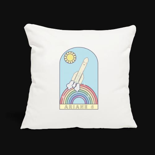 Ariane 6 and rainbow by ItArtWork - Sofa pillow with filling 45cm x 45cm