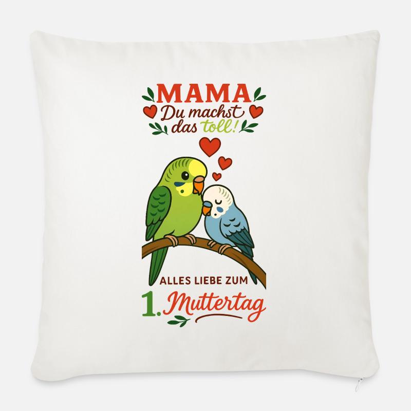 1. Muttertag - Sofakissen mit Füllung 45 x 45 cm - Naturweiß 