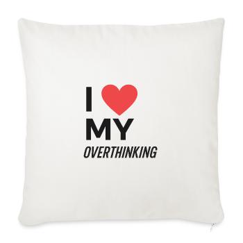 J’adore trop réfléchir - Coussin et housse de 45 x 45 cm - blanc nature - Devant