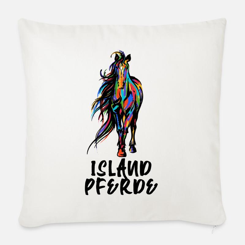 Cool Isländer Pferde Statement Islandpferde - Sofakissen mit Füllung 45 x 45 cm - Naturweiß 