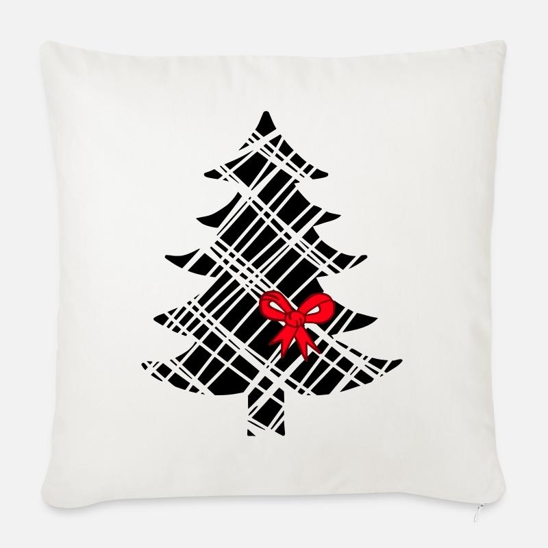 Weihnachtsbaum - Sofakissen mit Füllung 45 x 45 cm - Naturweiß 