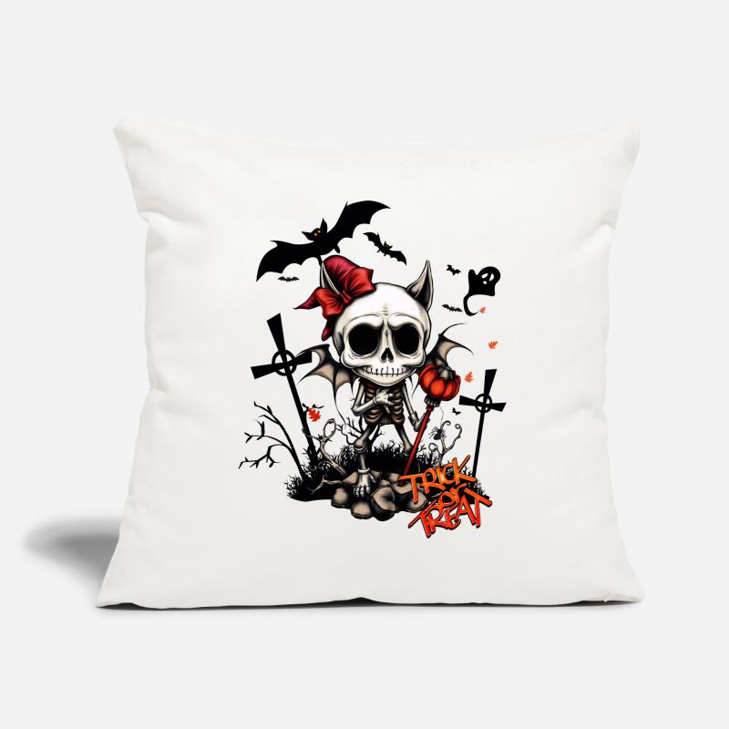 Pumpkin magic and fun with bones. Sofa pillow with filling 45cm x 45cm