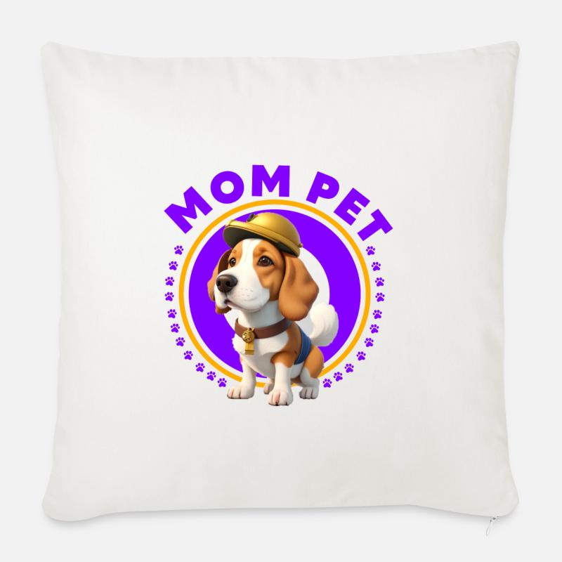 Maman animaux de compagnie - Coussin et housse de 45 x 45 cm - blanc nature