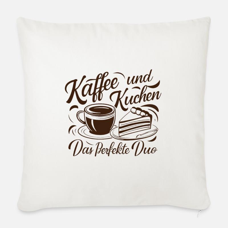 Kaffee und Kuchen – das perfekte Duo. - Sofakissen mit Füllung 45 x 45 cm - Naturweiß 
