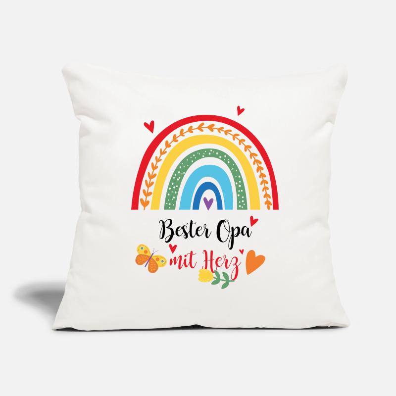 Bester Opa mit Herz Geschenk Regenbogen Sofakissen mit Füllung 45 x 45 cm
