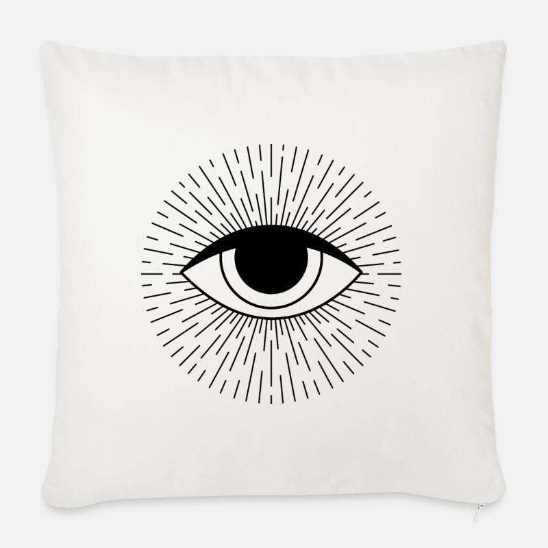 Œil - Coussin et housse de 45 x 45 cm - blanc nature