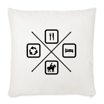 Le cycle de vie d’un cavalier, d’un cavalier, d’une balade - Coussin et housse de 45 x 45 cm - blanc nature - Devant