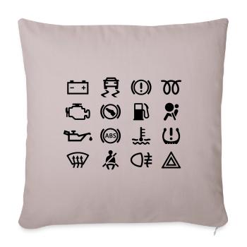 Voyants de voiture - Coussin et housse de 45 x 45 cm - taupe clair - Devant