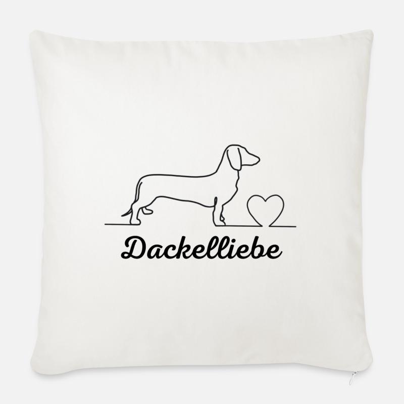 Dackelliebe - Sofakissen mit Füllung 45 x 45 cm - Naturweiß 