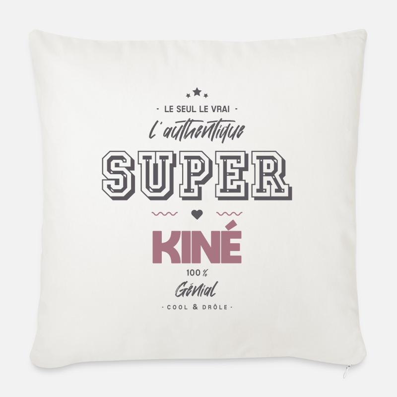 L authentique super kiné - Coussin et housse de 45 x 45 cm - blanc nature