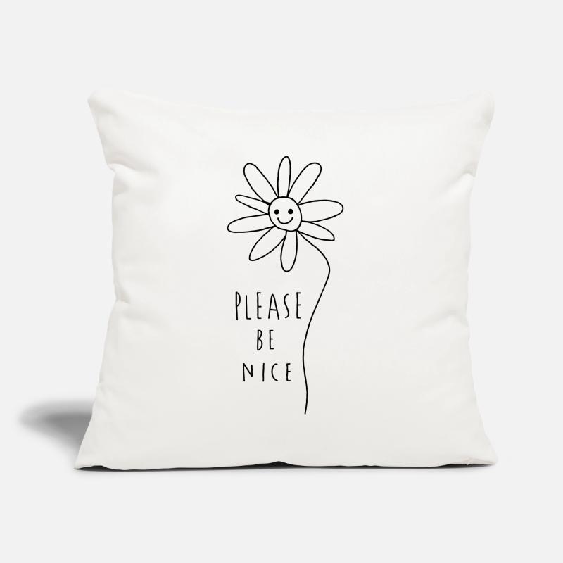 Please be nice – Friendly Minimal Statement Sofa pillow with filling 45cm x 45cm