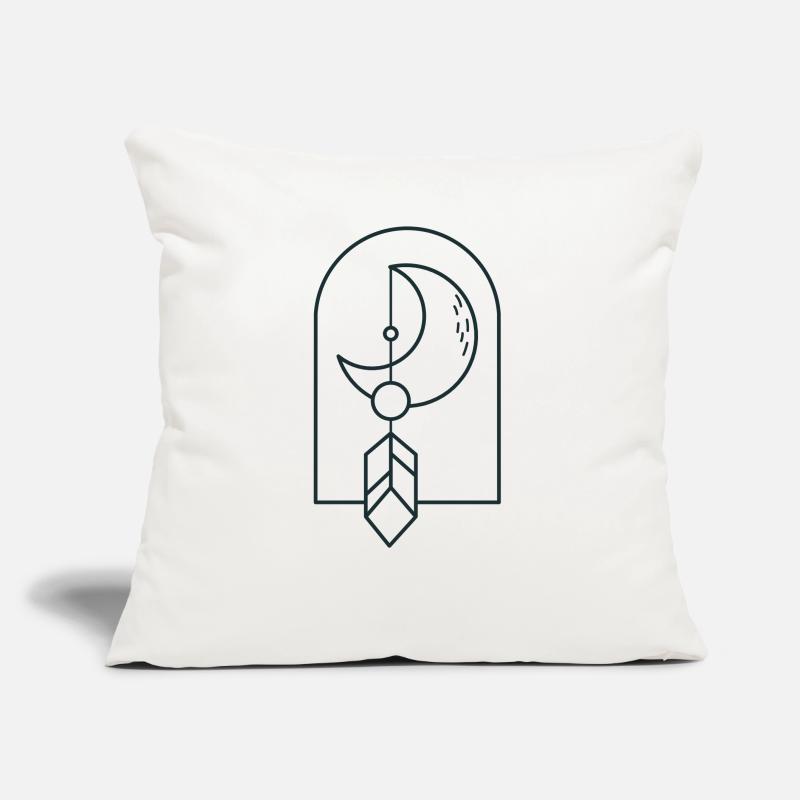 BOHO moon and drop feather on an arc Sofa pillow with filling 45cm x 45cm