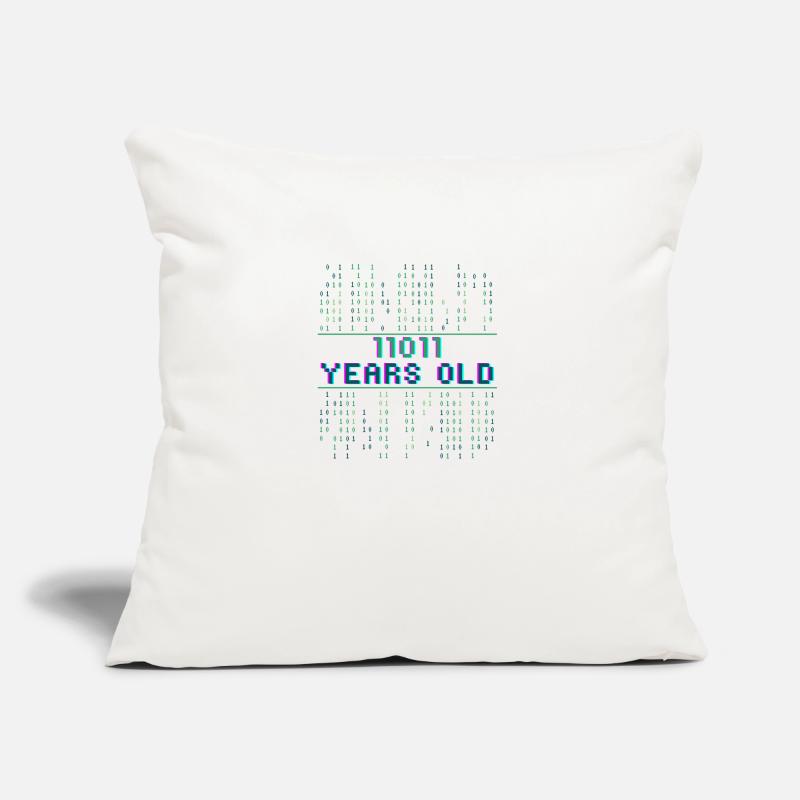 27th Birthday 27 years old Binary Code Coder Sofa pillow with filling 45cm x 45cm