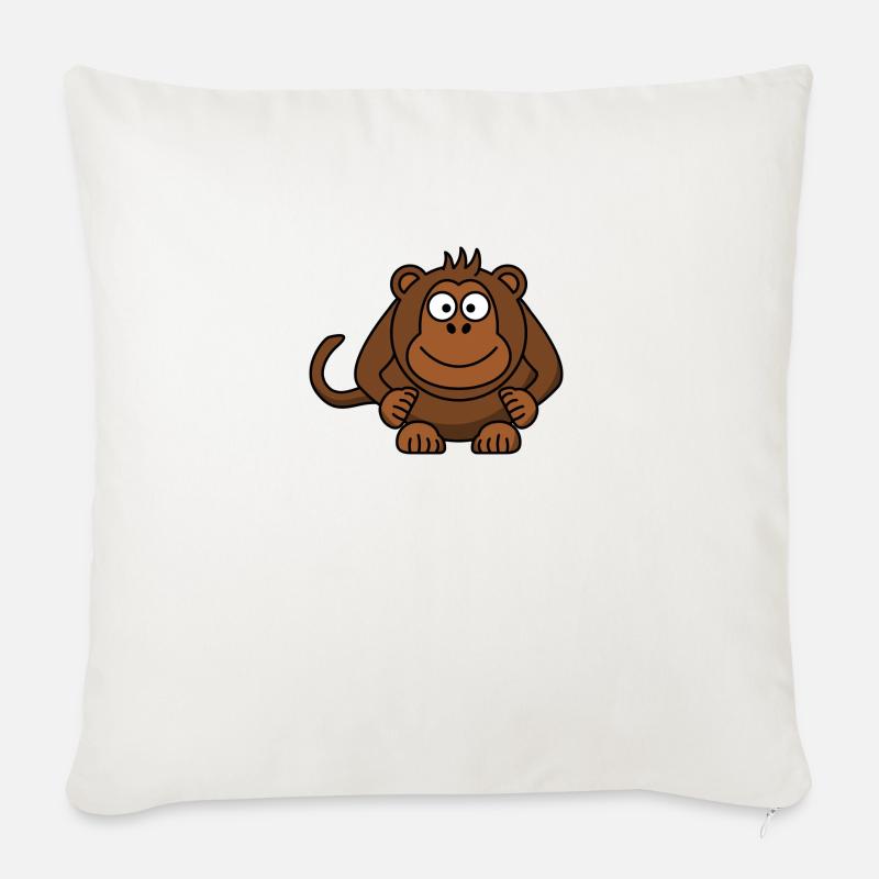 Affe - Sofakissen mit Füllung 45 x 45 cm - Naturweiß 