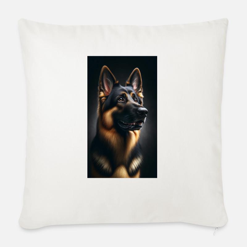 Hund Deutscher Schäferhund - Sofakissen mit Füllung 45 x 45 cm - Naturweiß 