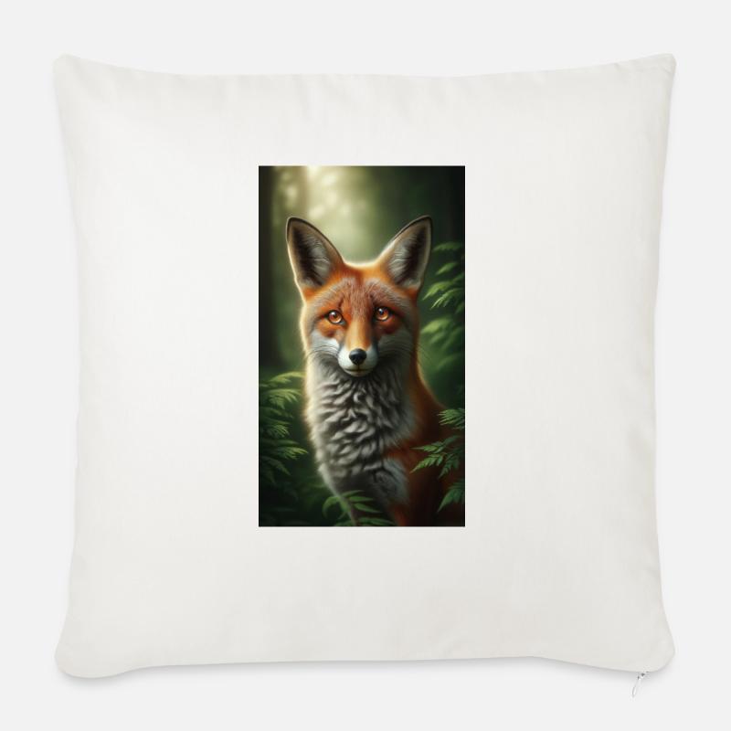 Fuchs - Sofakissen mit Füllung 45 x 45 cm - Naturweiß 